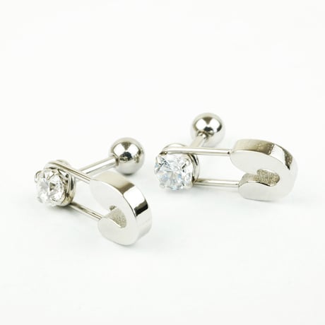 両耳用（2個セット） 安全ピン  ボディピアス 軟骨ピアス バーベルピアス ユニセックス ステンレス Surgical Steel316L ：MP160802
