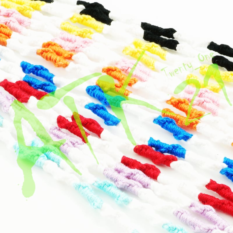 2点セット）ハンドメイド White 2カラー ペア カップル ミサンガ