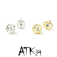 （2点セット）カメリア スタッドピアス ピアス 大人ピアス シンプル 上品 おしゃれ レディース アクセサリー