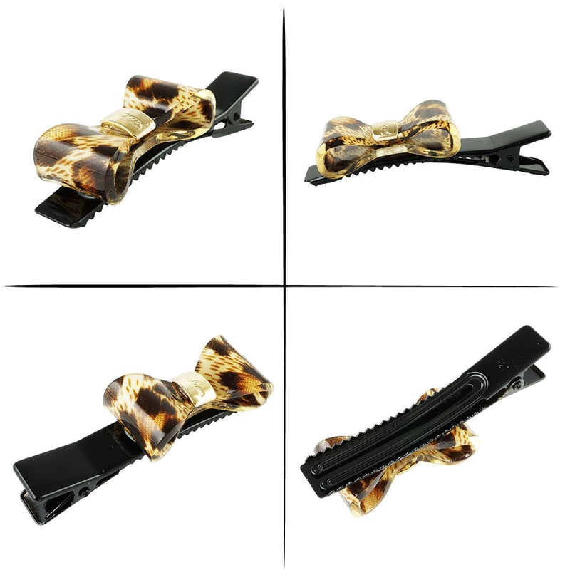 ꫛꫀꪝ【レオパード柄ファブリック】ベビーヘアクリップキッズヘアクリップ