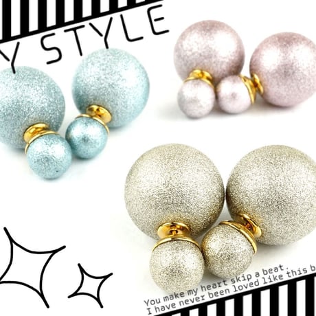 シュガーパール カラーボール バックキャッチピアス 2way おしゃれ カラーピアス レディース アクセサリー