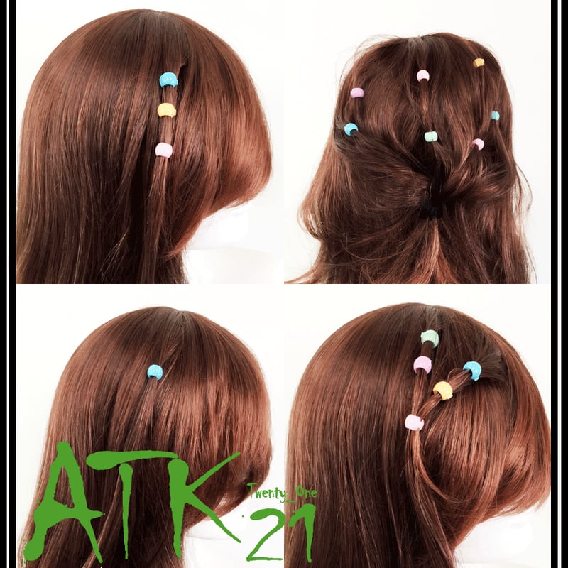 10個セット） カラーボール ミニヘアクリップ プチクリップ ミニバンス 