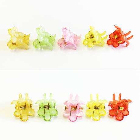 （5個セット） フラワー カラー ミニバンスクリップ プチヘアクリップ かわいい キッズ レディース ヘアアクセサリー：HBS170602