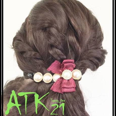パール リボン ラインストーン バナナクリップ ヘアクリップ レディース 簡単ヘアアレンジ ヘアアクセサリー：BNN170801