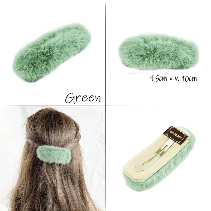 ファー スクエア パッチンピン パッチン留め 人気 可愛い 髪留め へア