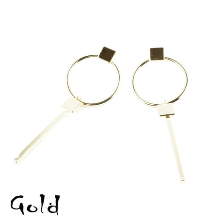 サークル バー 揺れるピアス スタッドピアス シルバー ゴールド 存在感あり メンズ レディース ユニセックス アクセサリー：PSL180102