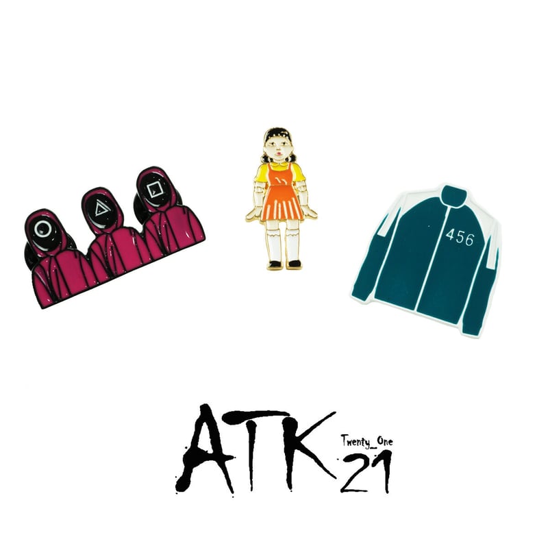 イカゲーム 오징어 게임 ピンバッチ バッチ ニット帽 キャップ メンズ