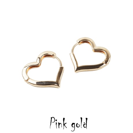 両耳用（2点セット）ハート Heart モチーフピアス フープピアス 可愛い 人気 おしゃれ 大人アクセ メンズ レディース ユニセックス アクセサリー：HPB190701