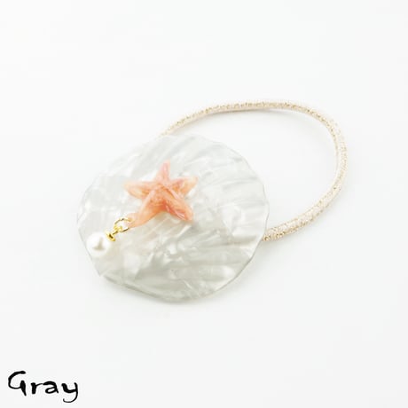 シェル 貝殻 スターフィッシュ シースター パール ヘアゴム ヘアポニー レディース ヘアアクセサリー：HG170301