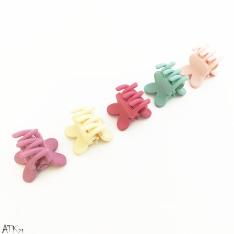 （5個セット） ラビット うさぎ  マット パステルカラー ミニバンスクリップ プチヘアクリップ かわいい キッズ レディース ヘアアクセサリー：HBS171001