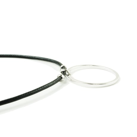 レザーコード サークル スクエア トライアングル チョーカー  ネックレス レディース アクセサリー：NC180301