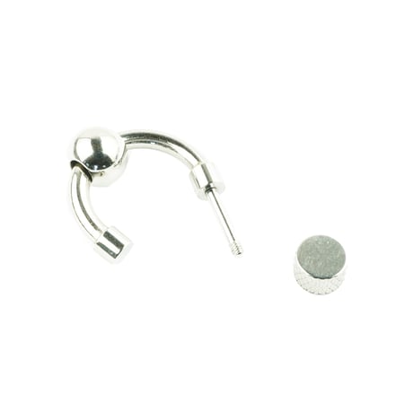 片耳用（1個売り）フープ  シルバーボール 16G ステンレスピアス Surgical Steel 316L 軟骨 ボディ メンズ レディース ユニセックス アクセサリー：MPS171004