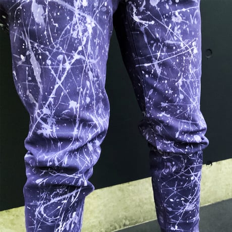 リメイクペイントデニムパンツ デニムパンツ GU ストレッチスリムジーンズ ブラック デニム メンズ ファッション ATK21：RP201002