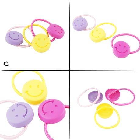 (3点セット）スマイル にこちゃん  ヘアゴム 髪留め ツインテール ポニーテール 卒業式 入学式 発表会 七五三 パーティ 子供 キッズ ベビー ヘアアクセサリー：HGK181105