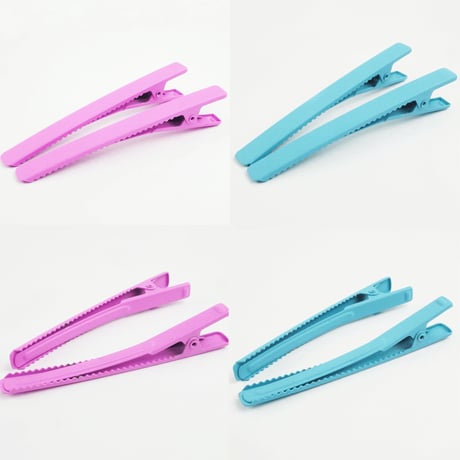 （2本セットLサイズ) パステルカラー クリップピン ダッカール シンプル 無地 前髪 艶消し レディース ヘアアクセサリー 大人可愛い：HD160501L