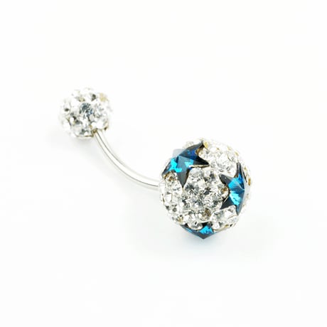 へそピアス 16G パヴェ バナナバーベル ネイブル ボディピアス スワロフスキー サージカルステンレス316L アクセサリー：NP170401