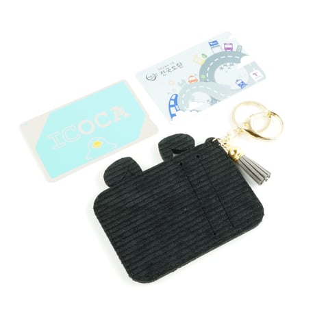 Dog 犬 いぬ わんこ モチーフ スエード パスケース  カードケース カードホルダー ICカード キーホルダー アクセサリー：PC180204