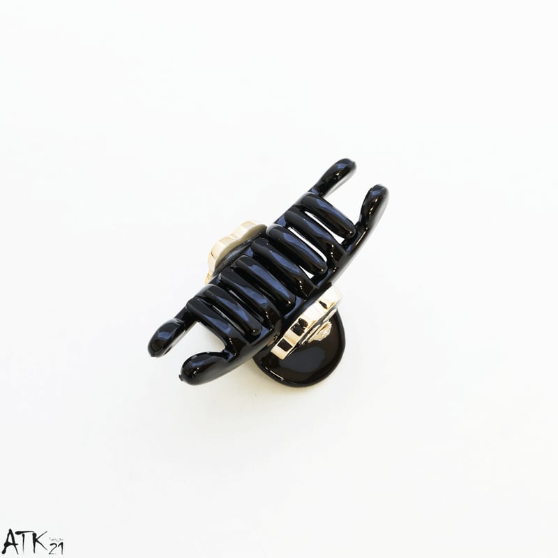 フラワー ローズ カメリア ブラック ホワイト ミニバンスクリップ プチ