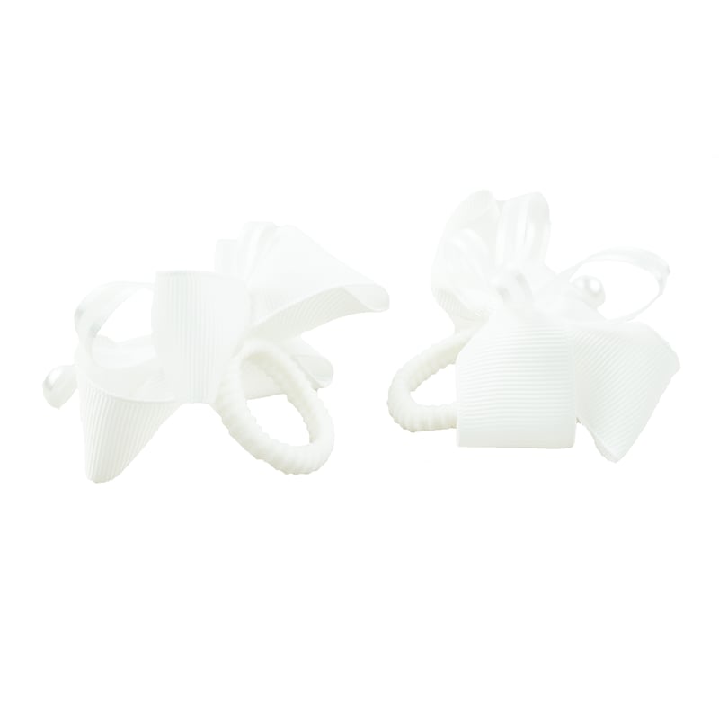 2点セット） 真っ白なリボン White ホワイトヘアゴム ツインテール