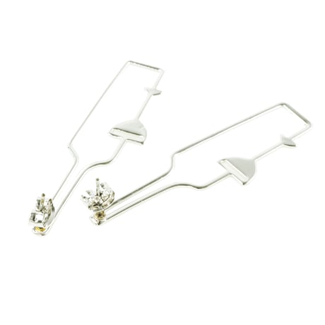 ワインボトル  シャンパングラス  おもしろピアス  スタッドピアス  ユニーク  個性的  メンズ  レディース  ユニセックス  アクセサリー