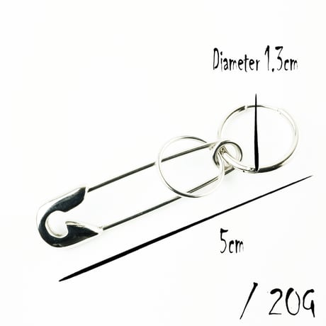 片耳用（1個売り）安全ピン リング フープ ピアス 20G ステンレスピアス Surgical Steel 316L  メンズ レディース ユニセックス アクセサリー:MPS171201