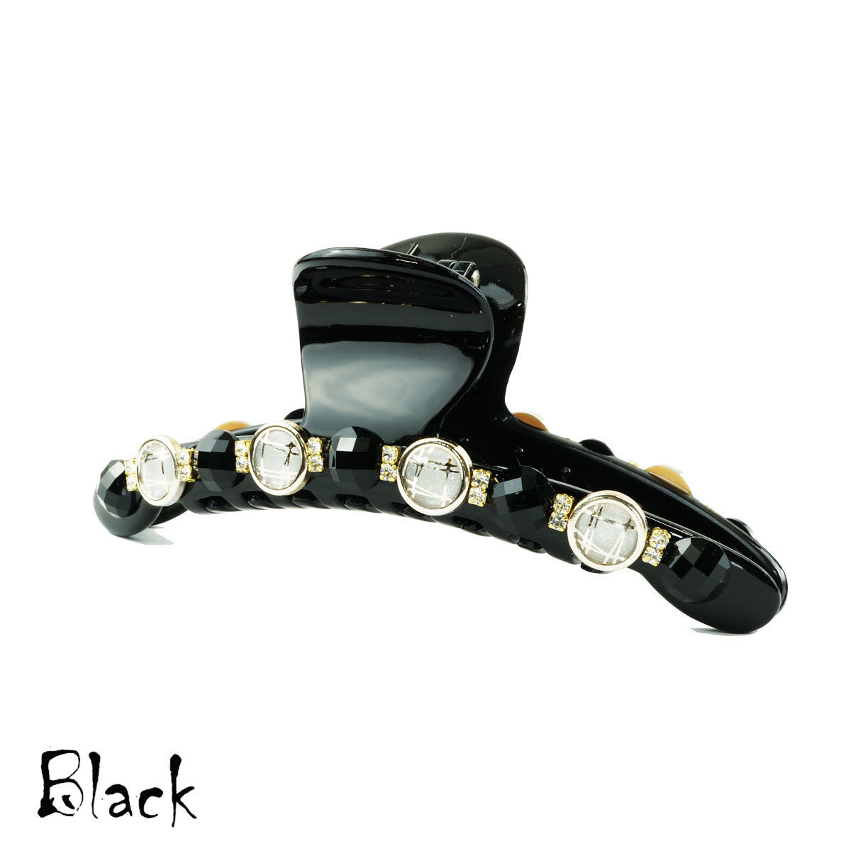 美品 Complex Biz ビジュー ラインストーン バンスクリップ 黒 ラインドストーン バンスクリップ(ブラック) | バンスクリップ