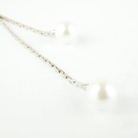 パール ビジュー チェーン アシンメトリーピアス バックキャッチピアス シルバー ゴールド アクセサリー レディース：PAS160301
