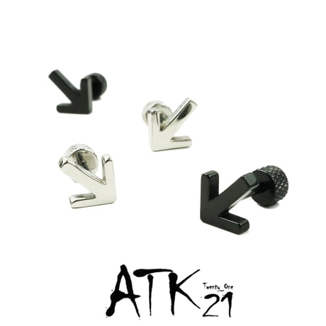 両耳用（2点セット）矢印 モチーフ ボディピアス ステンレス バーベルピアス メンズ レディース ユニセックス アクセサリー：MBS190802