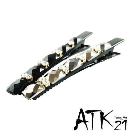 ブラック ブラックゴールド シンプル 上品  ヘアクリップ ダッカールクリップ 髪留め レディース きれい目 ヘアアクセサリー