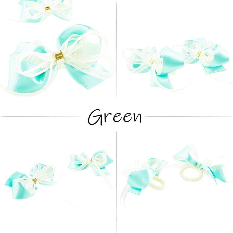 確認　ゆれるヘアリボン ヘアゴム ツインテールセット　480　ミント 確認ゆれるヘアリボン ヘアゴム ツインテールセット480ミント