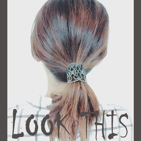 透かし メッシュ プレート付 ヘアゴム 大人コーデ シンプル カジュアル レディース ヘアアクセサリー：HG160602