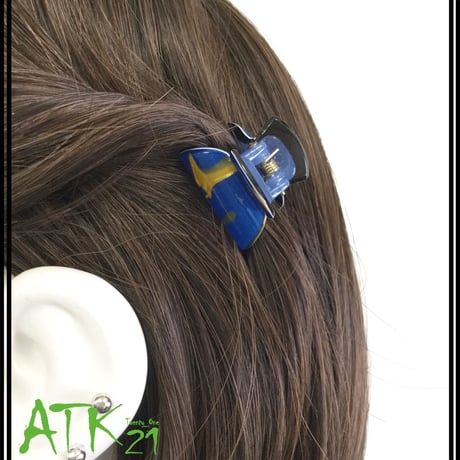 クールカラー 渋い マーブルカラー ミニバンスクリップ プチヘアクリップ 大人アクセ レディース ヘアアクセサリー：HBS180701