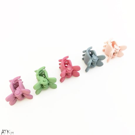 （5個セット） ラビット うさぎ  マット パステルカラー ミニバンスクリップ プチヘアクリップ かわいい キッズ レディース ヘアアクセサリー：HBS171001