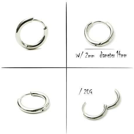片耳用（1個売り）リングピアス フープピアス シンプル 20G ステンレスピアス Surgical Steel 316L メンズ レディース ユニセックス アクセサリー：SPH190903