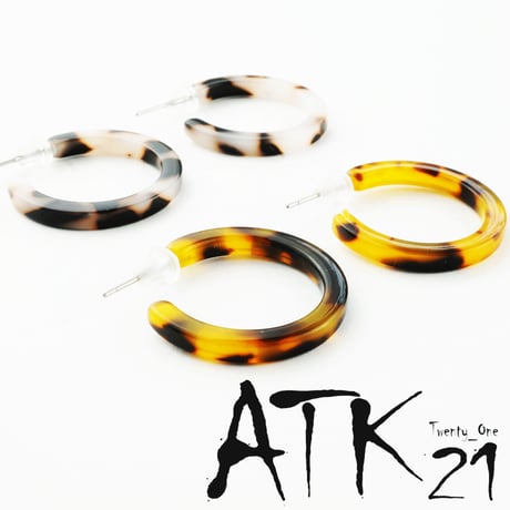 べっ甲風 フープピアス マーブルフープピアス おしゃれ キレイめコーデ レディース アクセサリー：PKM170201