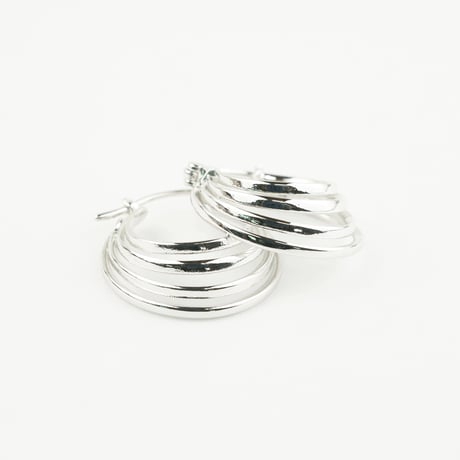 両耳用（2個セット）4連 フープピアス リングピアス 18G シルバー シンプル 上品  レディース アクセサリー：HPB170601