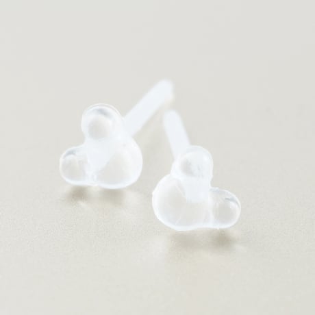 (6点セット）ミッキーモチーフ シークレットピアス 透明ピアス 18G ゴムキャッチ アクリル メンズ レディース ユニセックス アクセサリー：SP190106