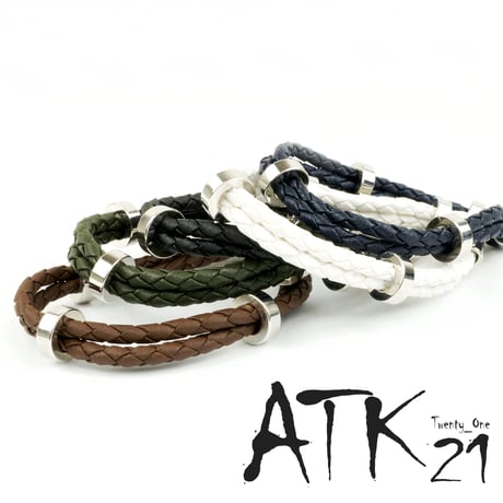 ２連 ２ライン ３リング レザーブレスレット メンズブレスレット メンズアクセサリー ユニセックス アクセサリー：MB140203
