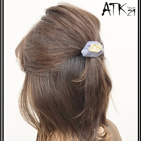 ゴールドプレート 上品 変形 マーブル模様 大人レディ ヘアフック ヘアカフス ポニーフック ヘアクリップ レディース ヘアアクセサリー：HF191101