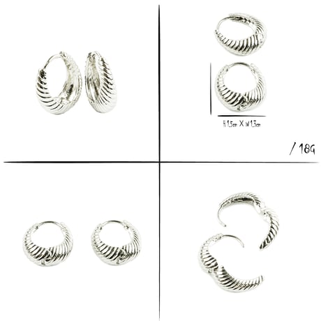 両耳用（S／2点セット）シンプル ツイスト フープピアス リングピアス ブラック シルバー ゴールド レディース アクセサリー：PHB180803S