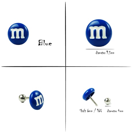 片耳用（1個売り）m＆m’sモチーフボディピアス ステンレス 16G サージカルステンレス316L メンズ レディース ユニセックス アクセサリー：MBS200201L