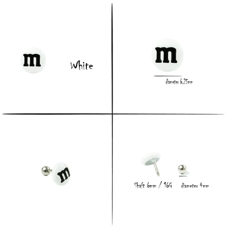 片耳用（1個売り）m＆m’sモチーフボディピアス ステンレス 16G サージカルステンレス316L メンズ レディース ユニセックス アクセサリー：MBS200201S