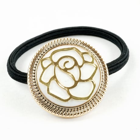 ローズ 薔薇 フラワー カメリア ヘアゴム ヘアポニー シンプル お花　オフィス レディース ヘアアクセサリー:HG160204