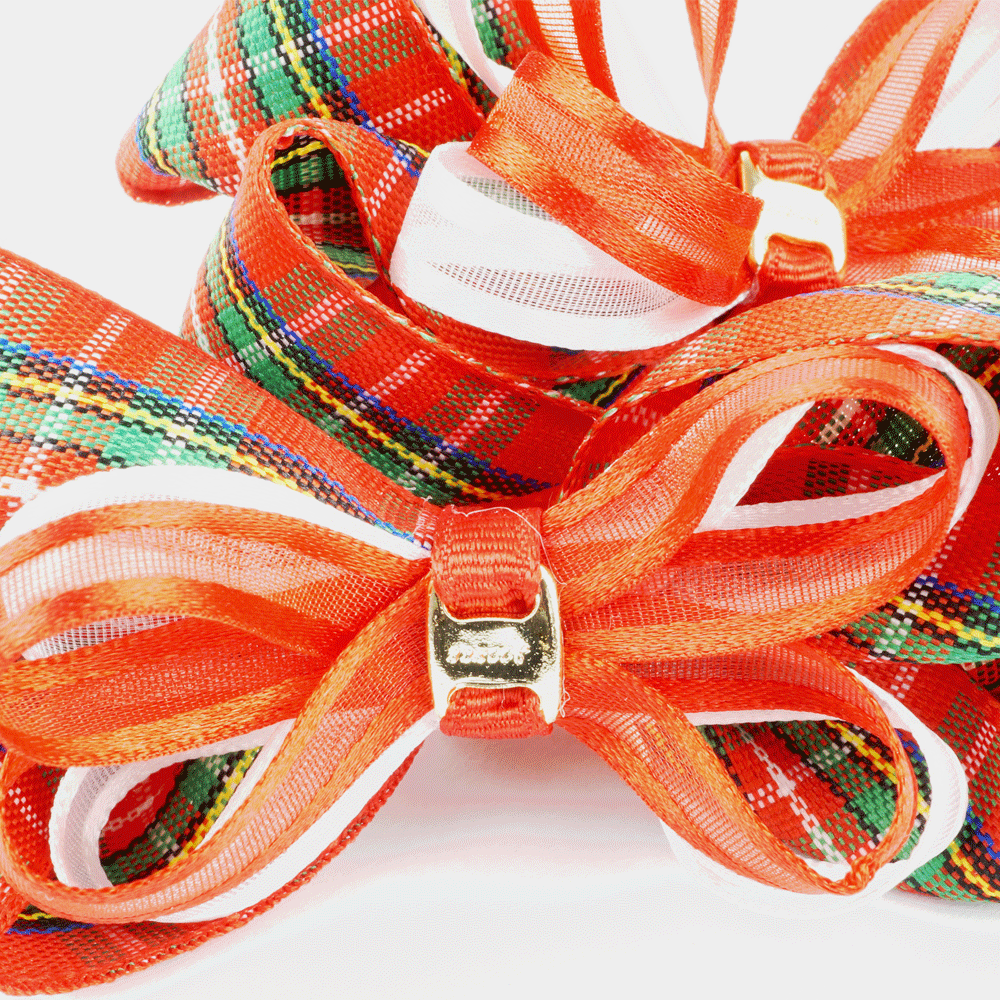 確認ヘアゴム ヘアリボン ツインテール1045いちごチェック