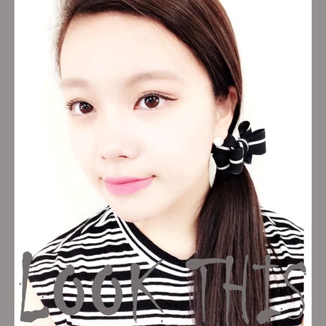 ボーダー ストライプ リボン ヘアゴム ヘアポニー ヘアアレンジ ヘアアクセサリー レディース おしゃれ：HG160505