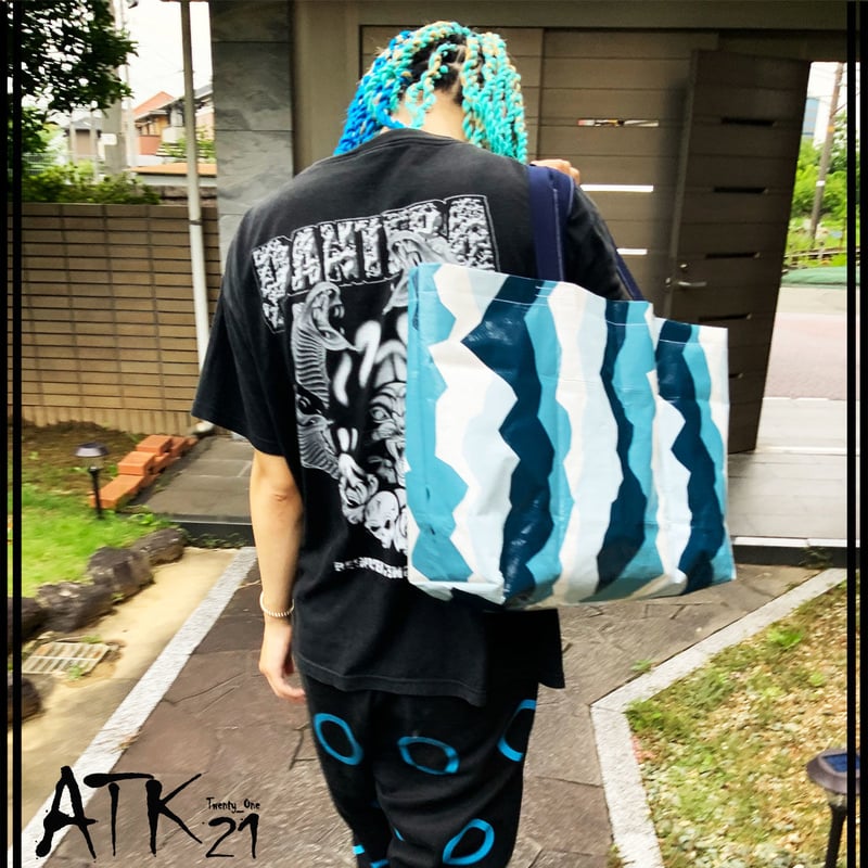 迷彩柄 レジャーシートで作った ハンドメイドエコバッグ レジャー