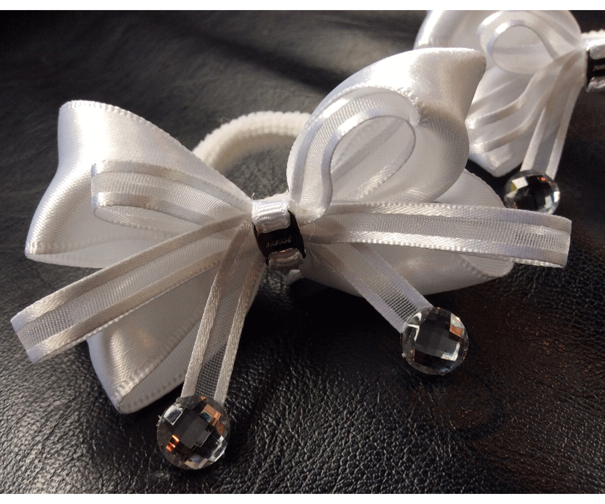 2個セット） リボン ストーン ヘアゴム ツインテール キッズ