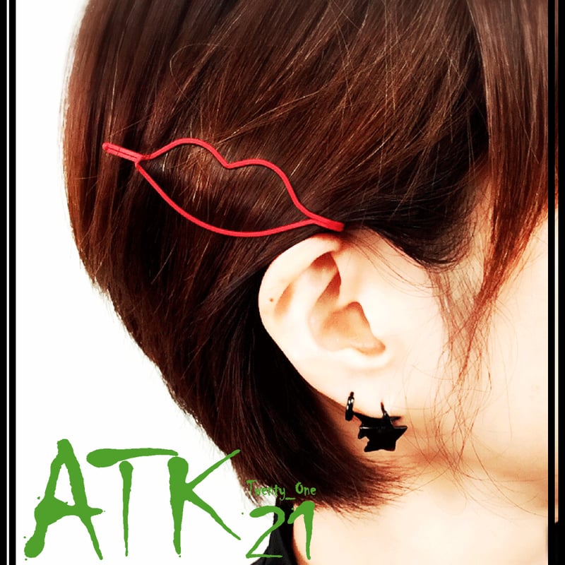 唇 リップ モチーフ マットカラー ヘアピン 髪どめ 前髪 レディース