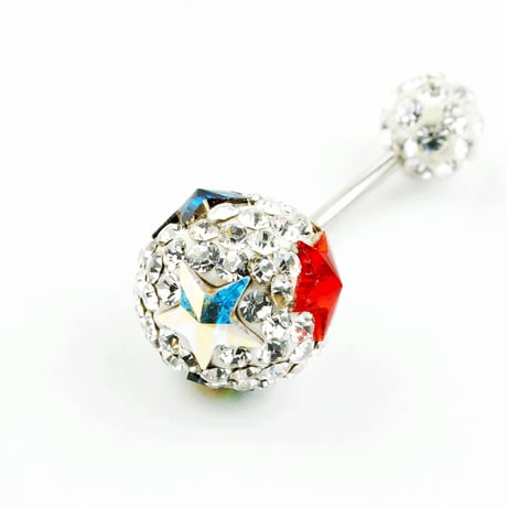 へそピアス 16G パヴェ バナナバーベル ネイブル ボディピアス スワロフスキー サージカルステンレス316L アクセサリー：NP170401