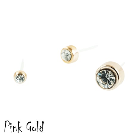 (3点セット）一粒ストーン 樹脂ピアス アレルギーフリー 18G ゴムキャッチ アクリル メンズ レディース ユニセックス アクセサリー：RP190101